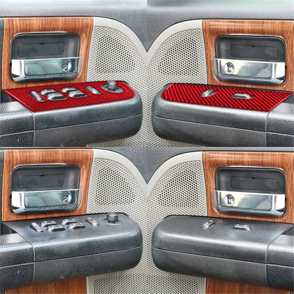 2X Carbon Fiber Interior Front Window Control Cover Trim for Ford F150 FX4 04-08