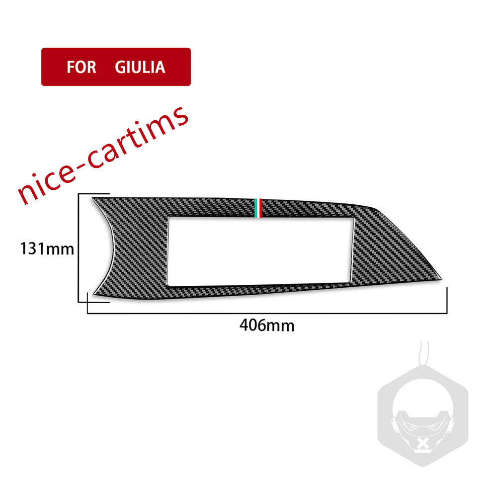 Carbon Fiber Multimedia Display Screen Panel Cover for Alfa Romeo Giulia 2017-21