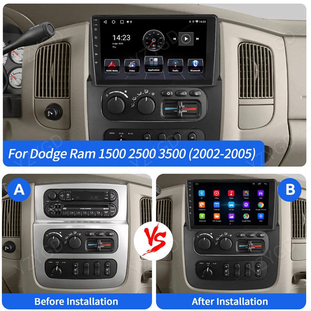 9 for Dodge for Ram 2002-2005 Android Auto CarPlay Car Radio GPS Stereo Multimedia