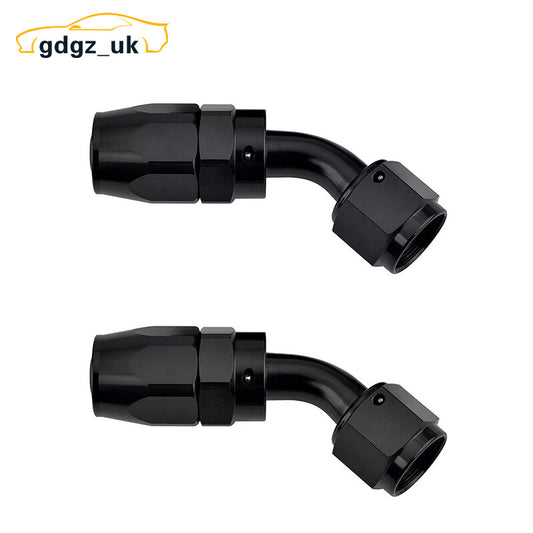 2pcs AN6 6AN 45 Degree Swivel Hose End Fitting Adapter Black Aluminum QUALITY