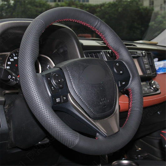 for Toyota RAV4 2013-2018 for Corolla 2014-2018 Hand Sewing Car Steering Wheel Cover