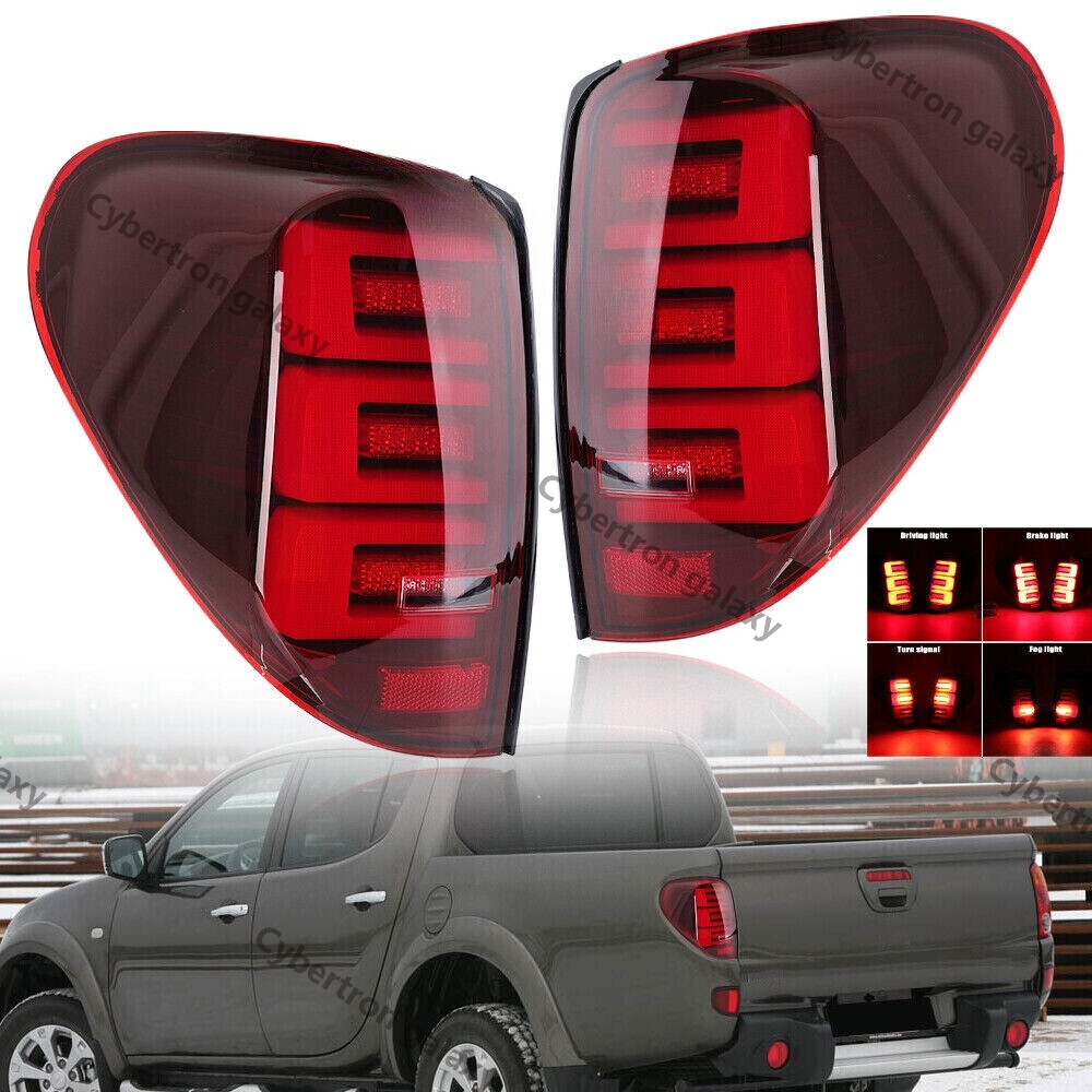 Red-lens LED taillights and brake lights for Mitsubishi L200 Triton 2005-2014