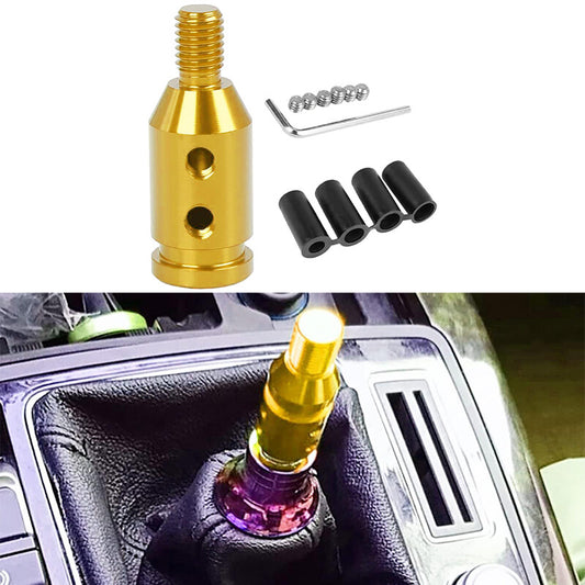 Gold Car Gear Shift Knob Adapter for Non Threaded Shifter M10 x 1.5 Universal