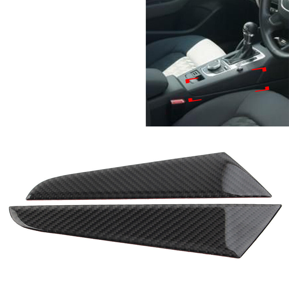 RHD Gear Shift Panel Side Cover Trim Carbon Fiber Look for Audi A3 8V 2014-2019