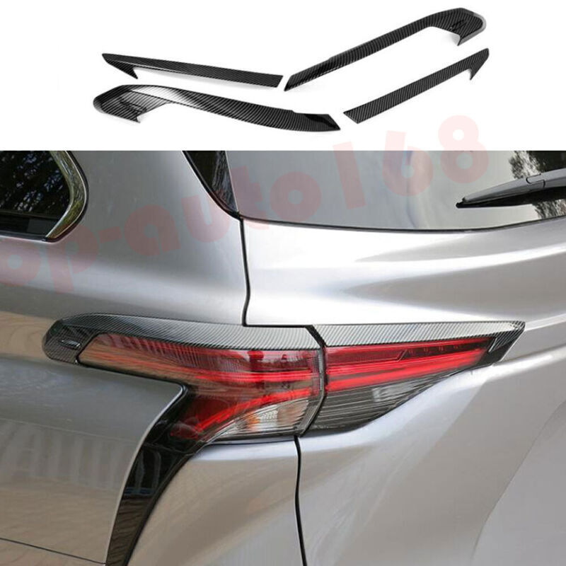 for Toyota for Sienna 2021-2023 ABS Carbon Pattern Rear Tail Lights Eyebrow Covers
