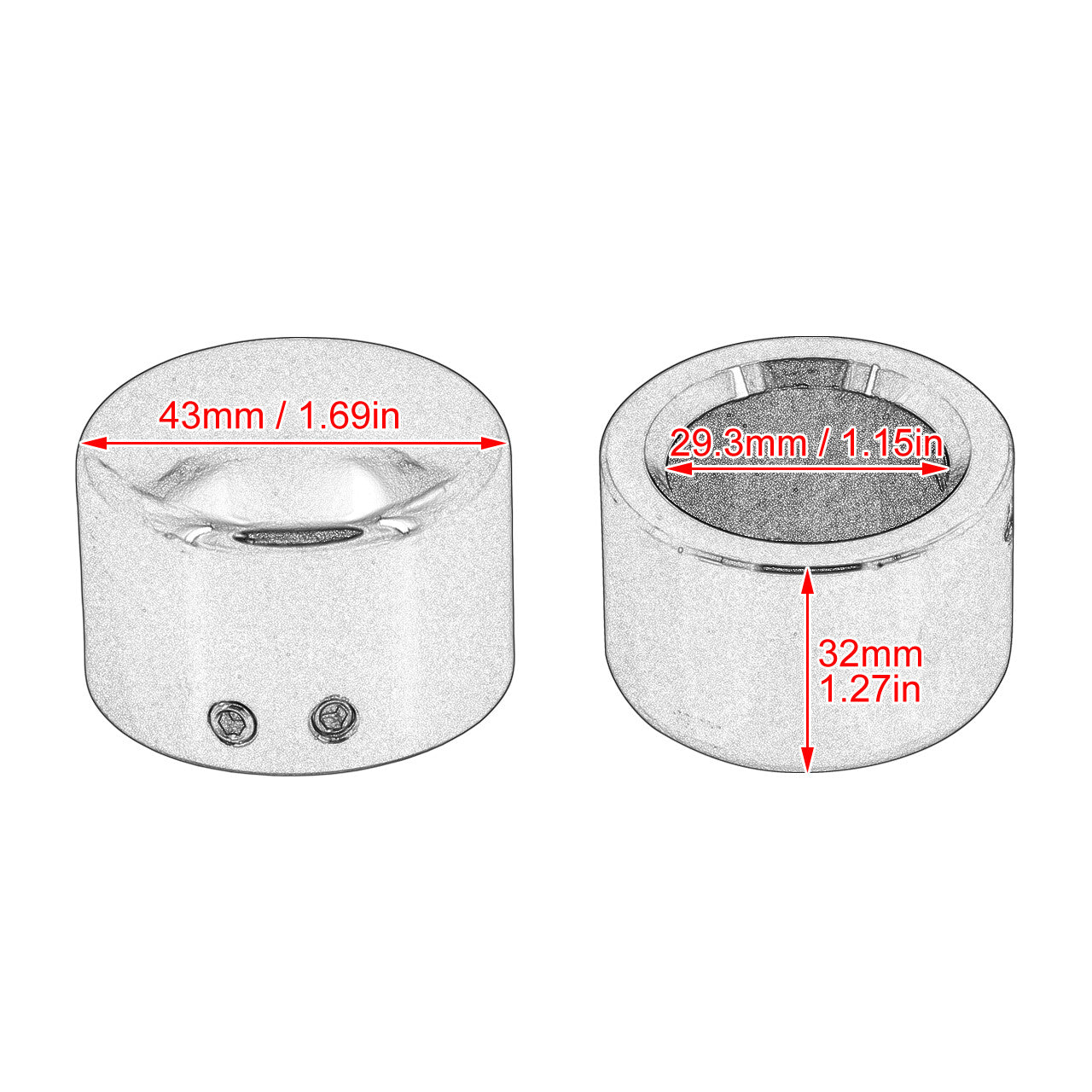 Chrome CNC Front Axle Cap Nut Covers for Harley Softail Dyna Road Street Glide