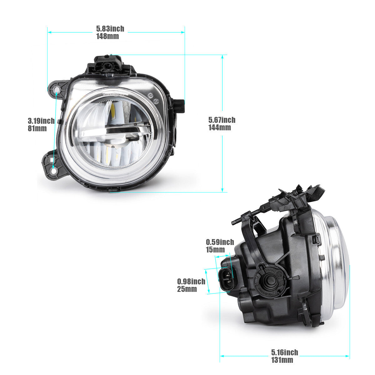 Suitable for BMW SUVs X3 F25 X4 F26 X5 F15 F85 X6 F16 front LED fog lights (left and right)