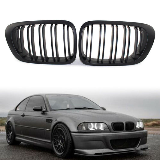 Front Kidney Grille Bumper Grille for BMW 3-Series for BMW M3 Coupe 2000-2007 Black