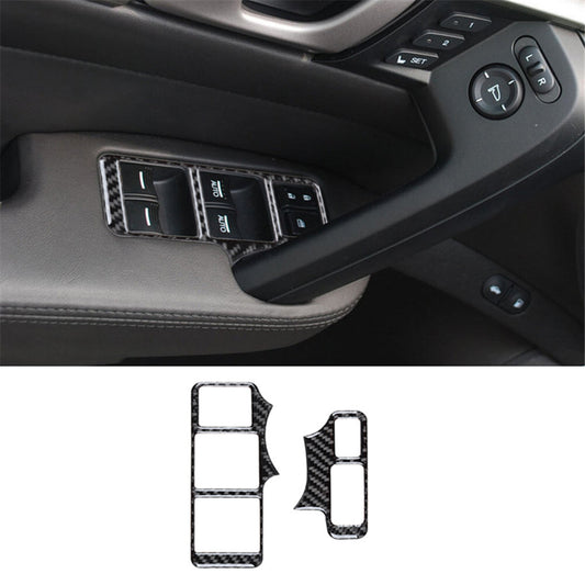 Front Door Control Panel Cover Sticker Carbon Fiber Trim for ACURA TL 2009-2014