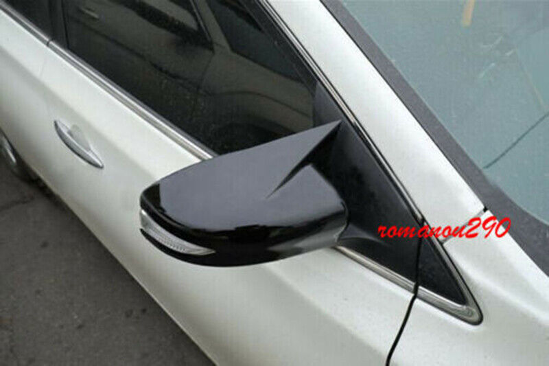 for Nissan Altima 2013-18 Glossy Black OX Horn Side Rear View Mirror Cover Trim