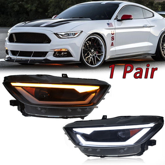 For 15-17 for Ford for Mustang headlight assembly retrofit LED running water turn signal
