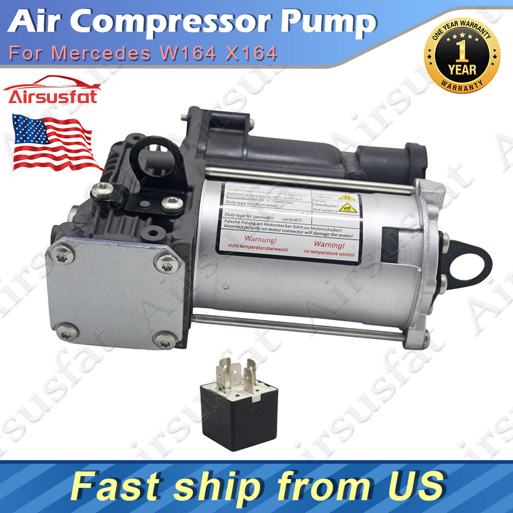 Air Suspension Compressor with Relay Fit for Mercedes GL ML Class W164 X164 GL550 US