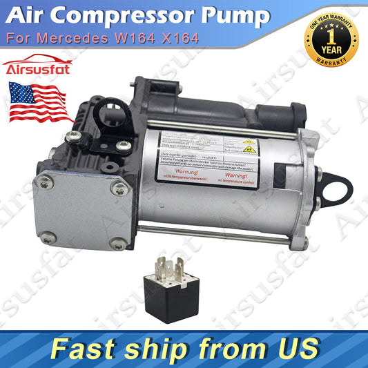 Air Suspension Compressor with Relay Fit for Mercedes GL ML Class W164 X164 GL550 US