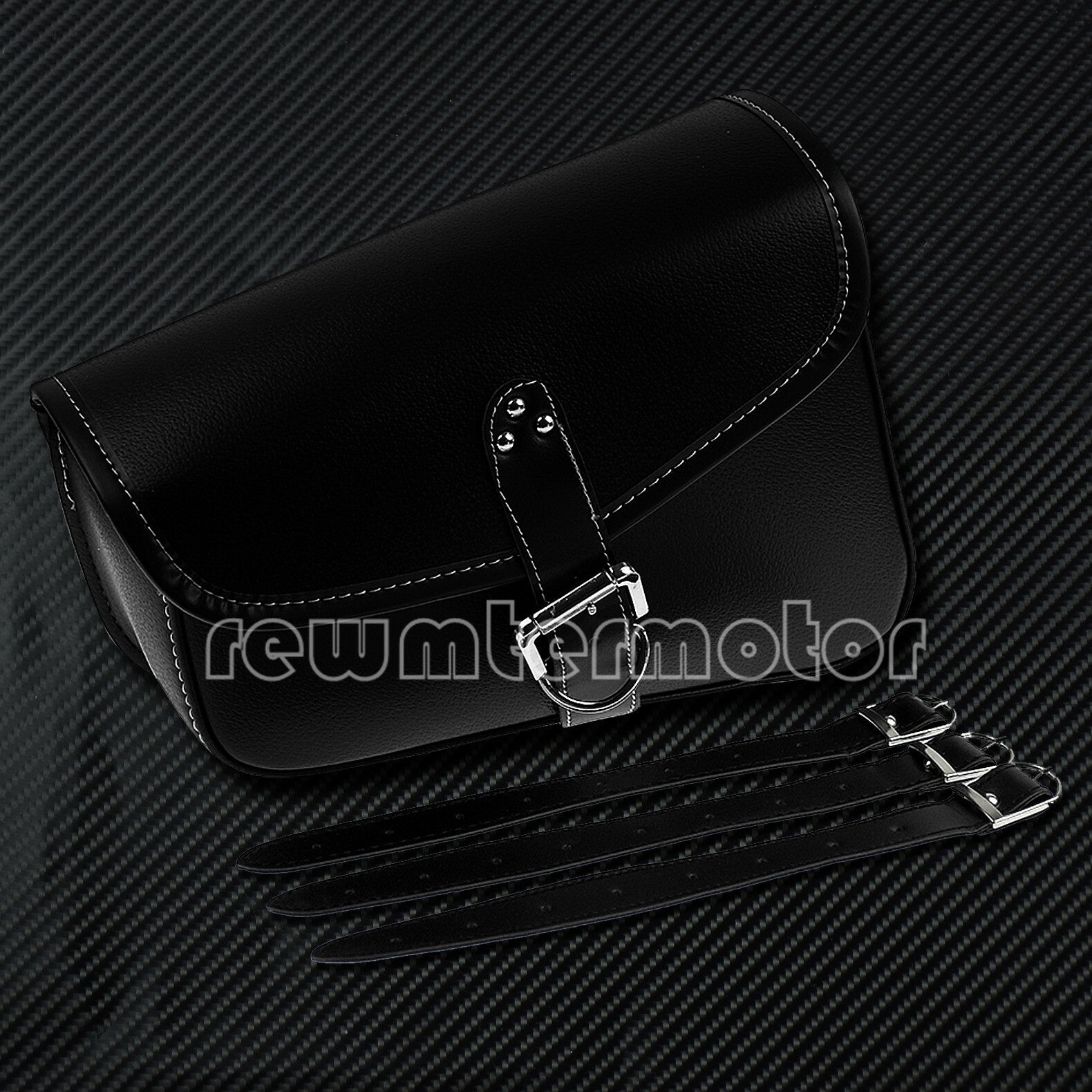 Black Left Side Saddlebag Saddle Bag Fit For Sportster XL883 XL1200 PU Leather