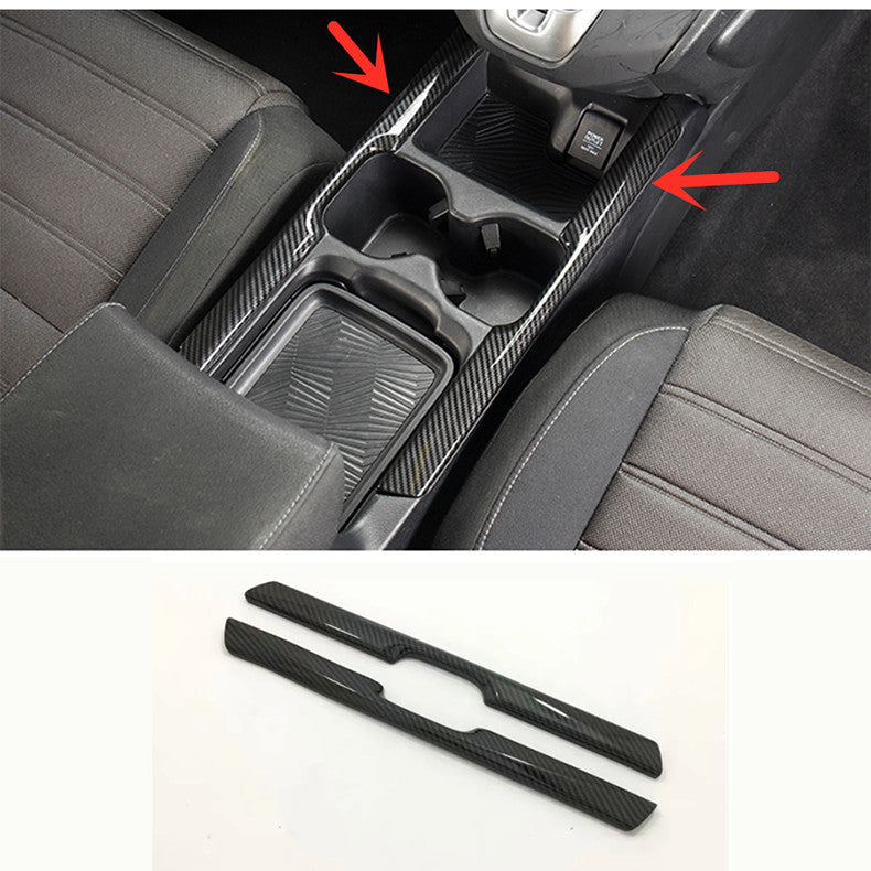 for Honda CR-V 2017-2022 Carbon Fiber Inner Console Water Cup Holder Cover Trim