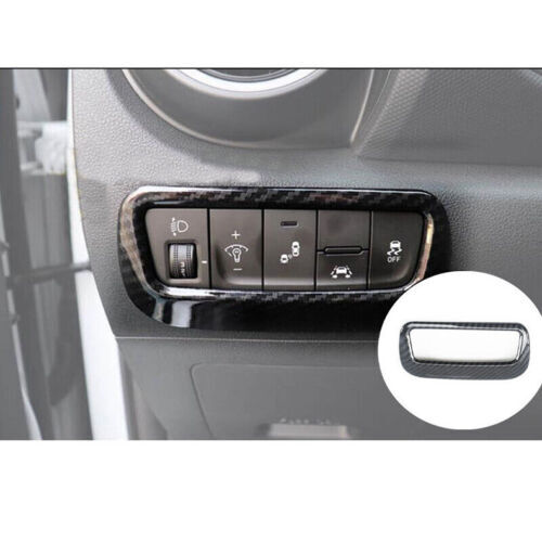 for Hyundai Kona 2018-2022 Carbon Look Inner Headlight Switch Button Frame Trim