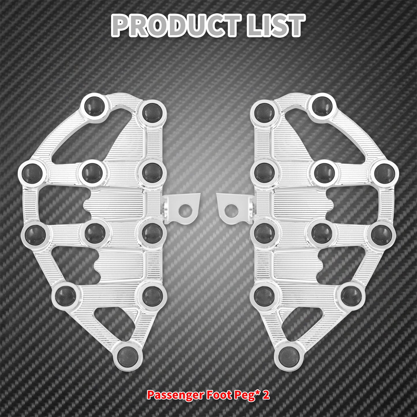 Chrome Rear Passenger Floorboards Footboards Footpeg Rest Fit for Harley Touring