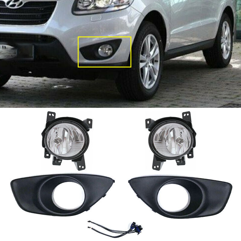 6pcs for Hyundai Santa Fe 2010-2012 Front Fog Light Foglamp Cover belt conector