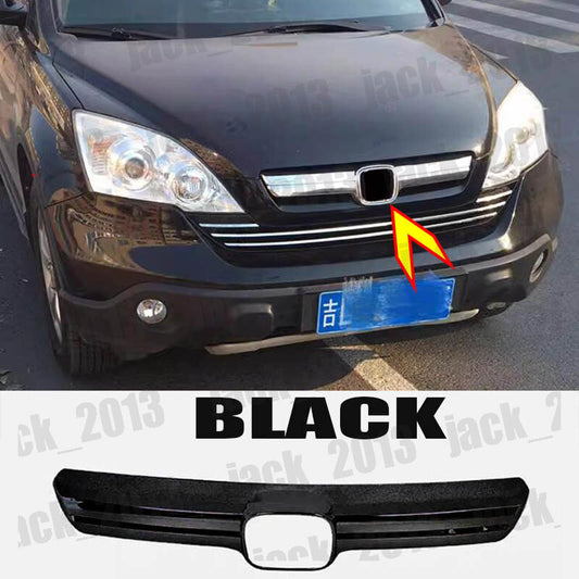 Front Upper Black Chrome Bumper Hood Grille Trim for Honda CRV CR-V 2007-2011