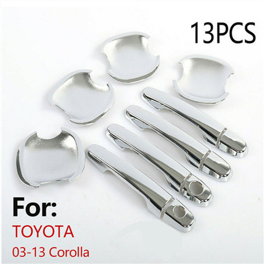 for Toyota 2003-2013 for Corolla Silver Outer Door Handle Covers+Bowl Trims 12P