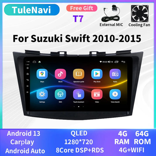 for Suzuki for Swift 4 2010-2015 Car Radio Stereo CarPlay GPS Auto Multimedia Player