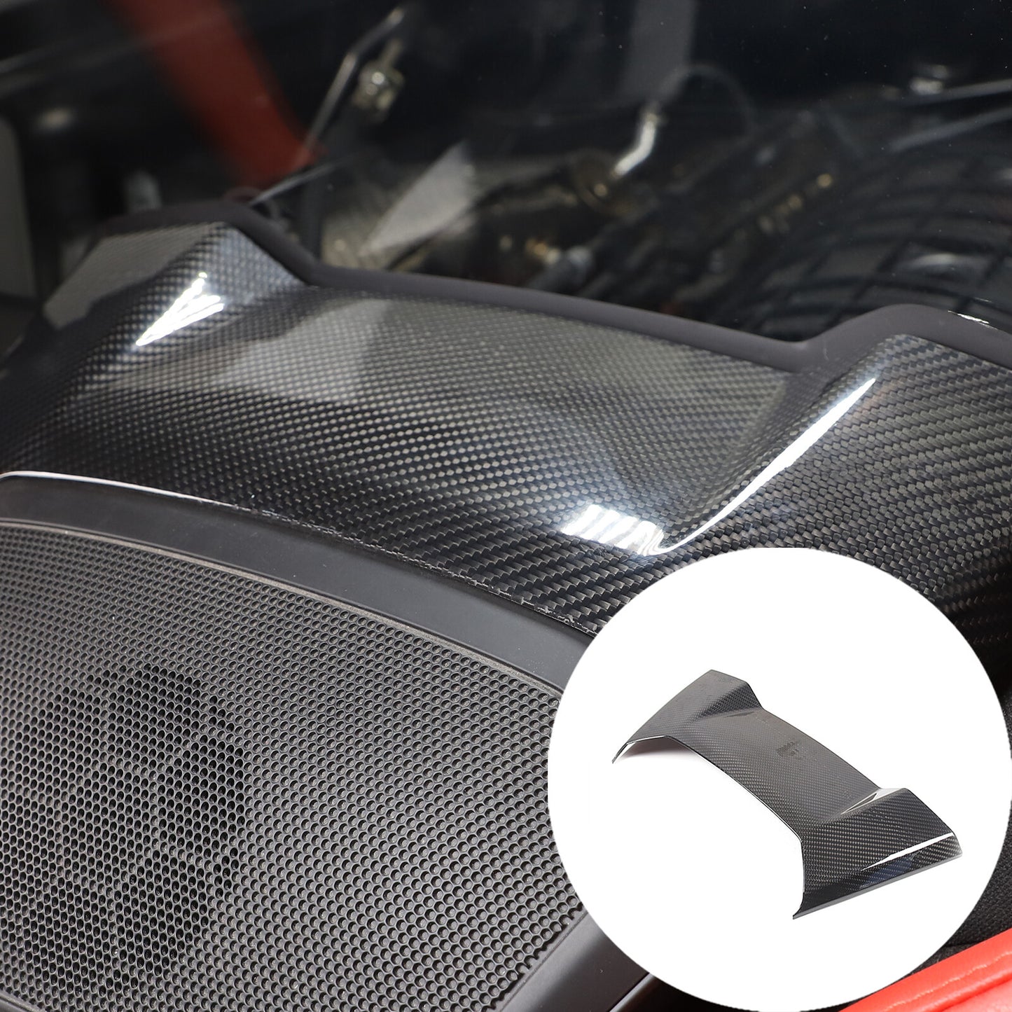 Matte black center console cupholder panel cover trim for Corvette C7 2014-2019