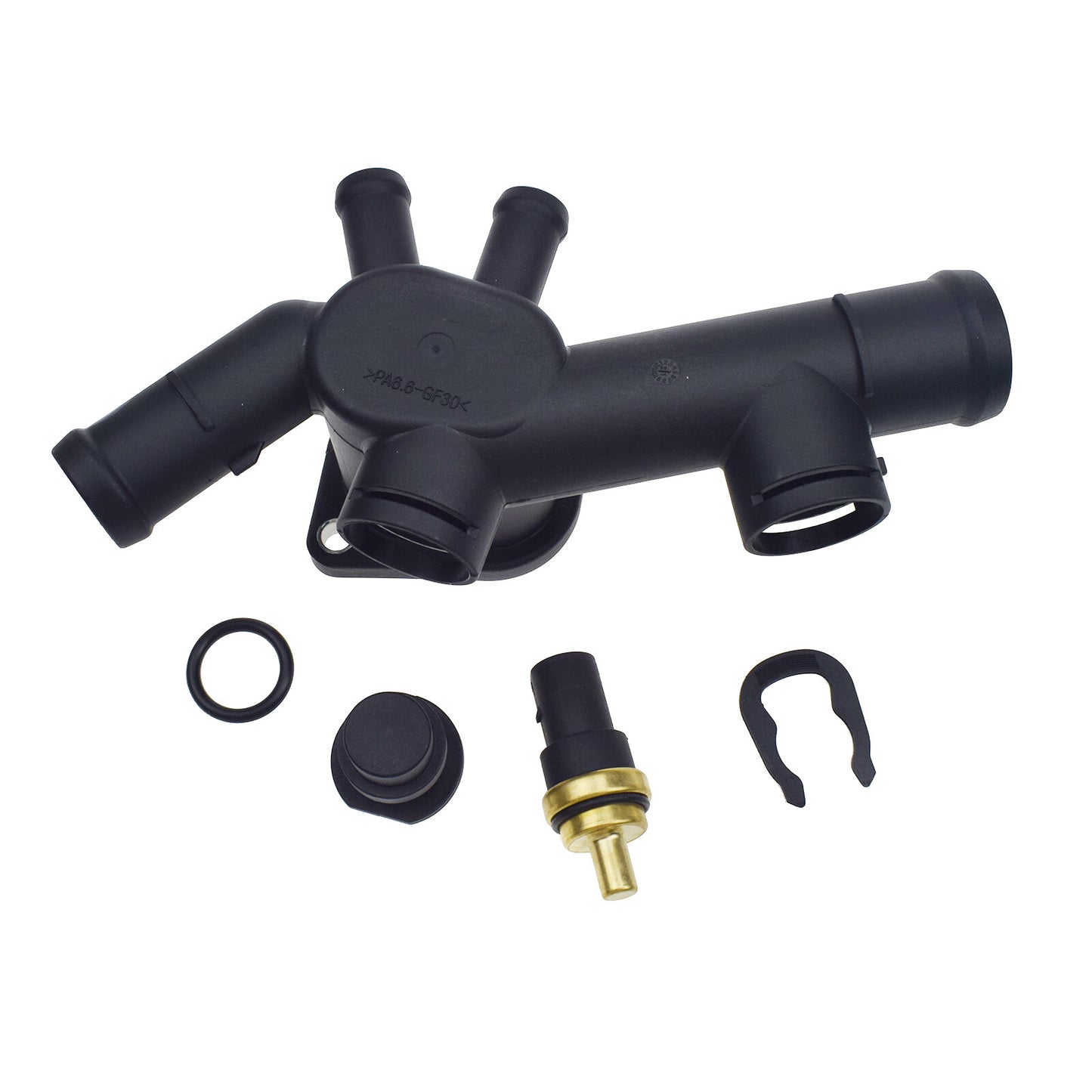 Coolant Cooling Hose Flange W/Temperature Sensor Set for VW Beetle 2.0L 1998-05