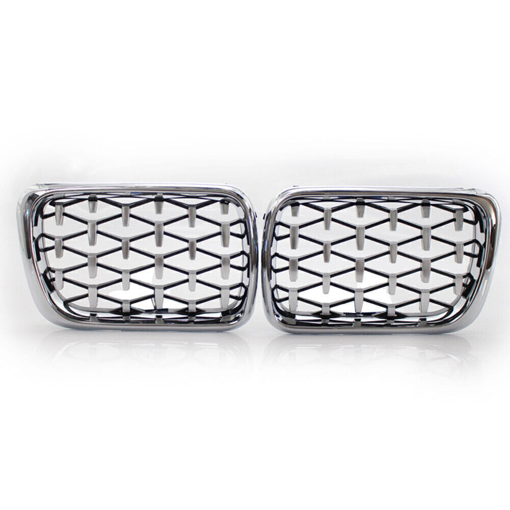 Front Grille Diamond Meteor Style Chrome Grill Fit for BMW 3 Series E36 1997-99 US