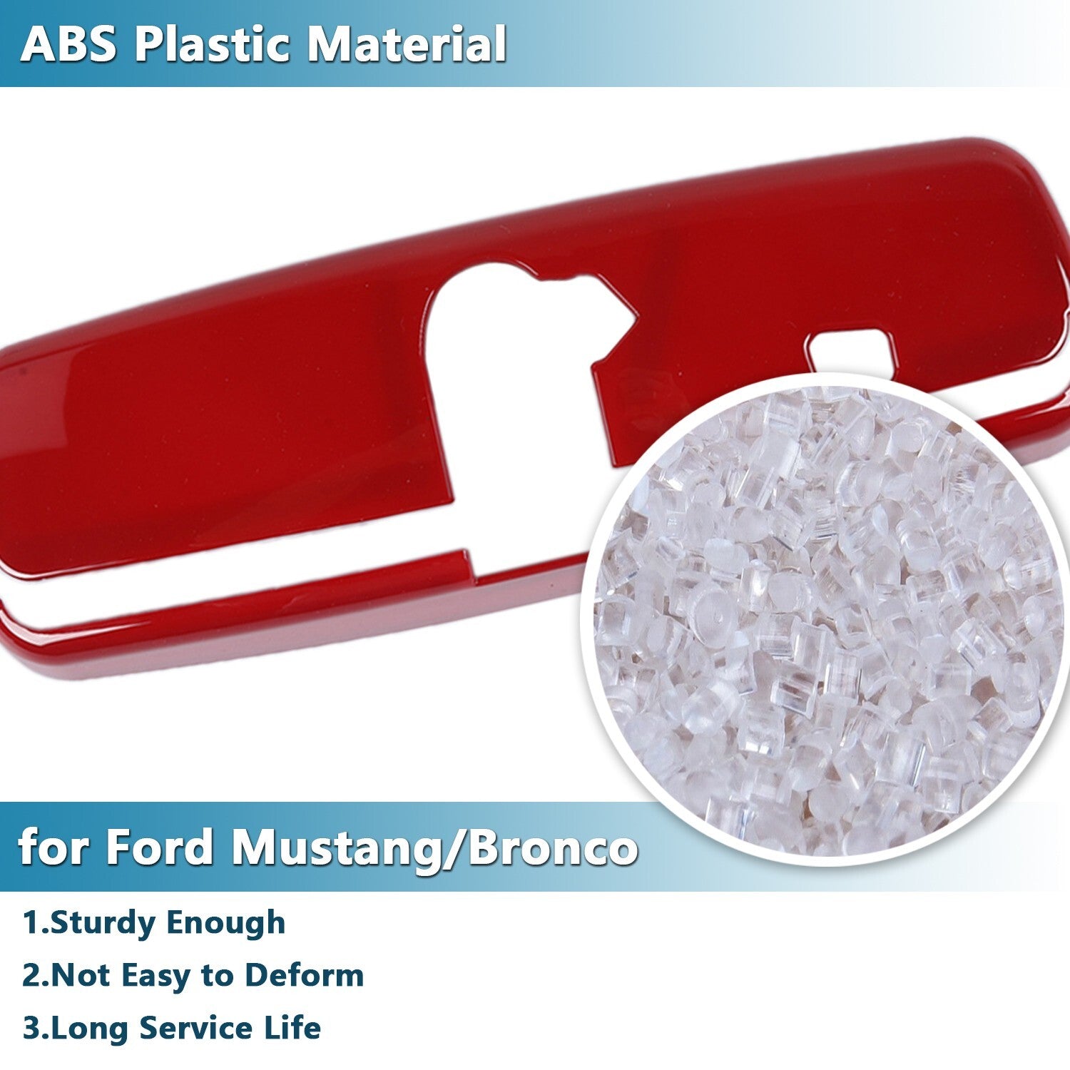 Red Inner Rearview Mirror Cover Trim for Ford for Mustang 2015+ for Bronco 2021-2023