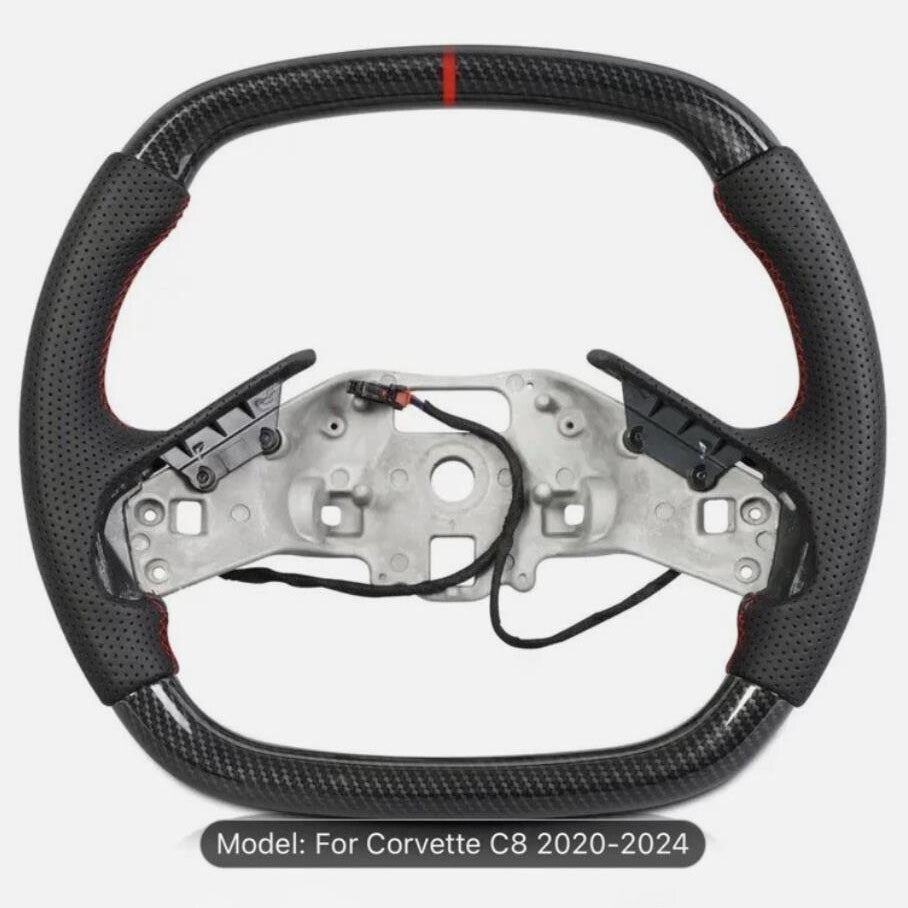 Carbon fiber steering wheel suitable for 2020+ for Chevrolet for Corvette C8 Z51 with heating.