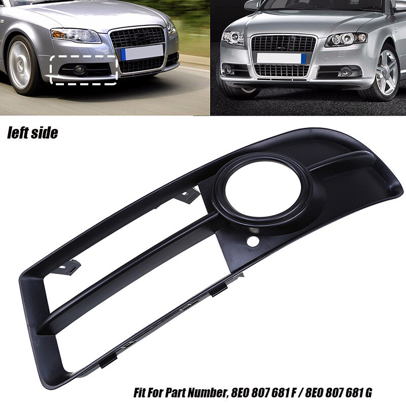 Front bumper grille fog light cover insert on the left side suitable for Audi A4 Sline B7 05-08