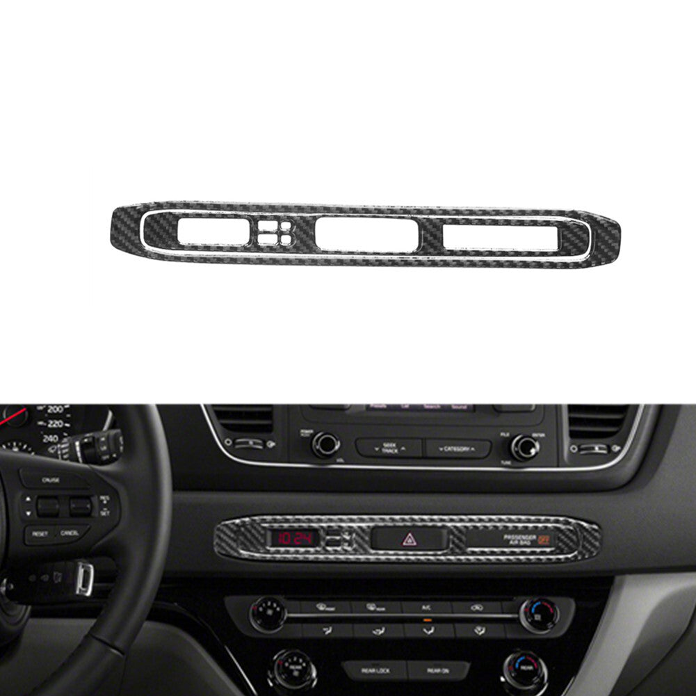 Carbon Fiber Hazard light Inner Outer Frame Trim Cover for KIA Sedona 2015-2016