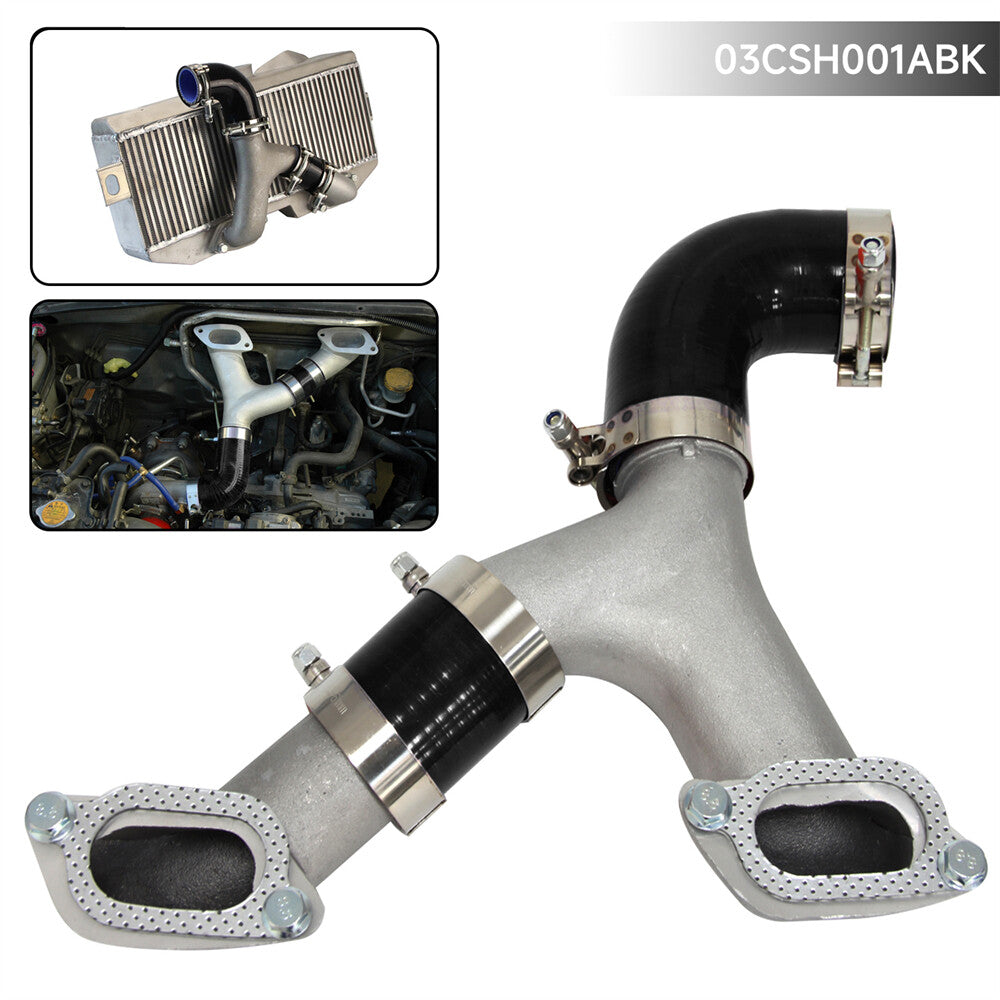 Fits 02-07 for Subaru Impreza WRX/STI Upgrade Intercooler Y-Pipe + Black Couplers