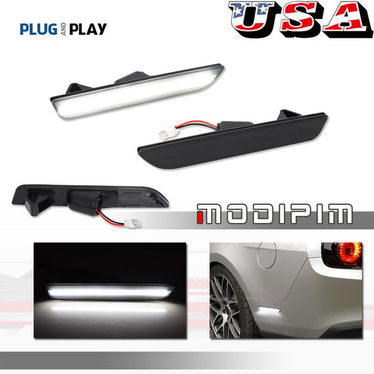 Smoked LED rear bumper with white side marker lights for Ford for Mustang 2010-2014