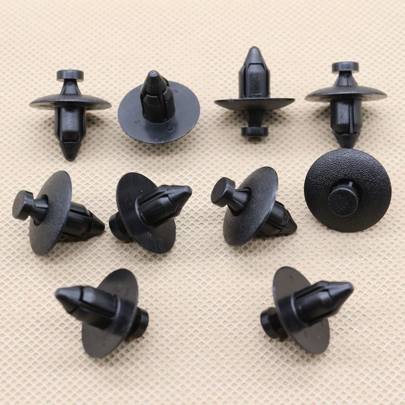 10-piece pack of bumper covers, mudguard lining push-type fixing clips and rivets for Volvo 3541113