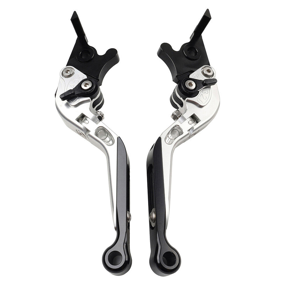 Folding Extendable Brake Clutch Levers for Suzuki GSXR600 GSXR750 11-21 Silver