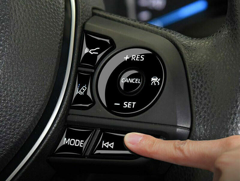 Bright Black Inner Steering Wheel Switch Cover Trim for Toyota for Corolla 2019-2022