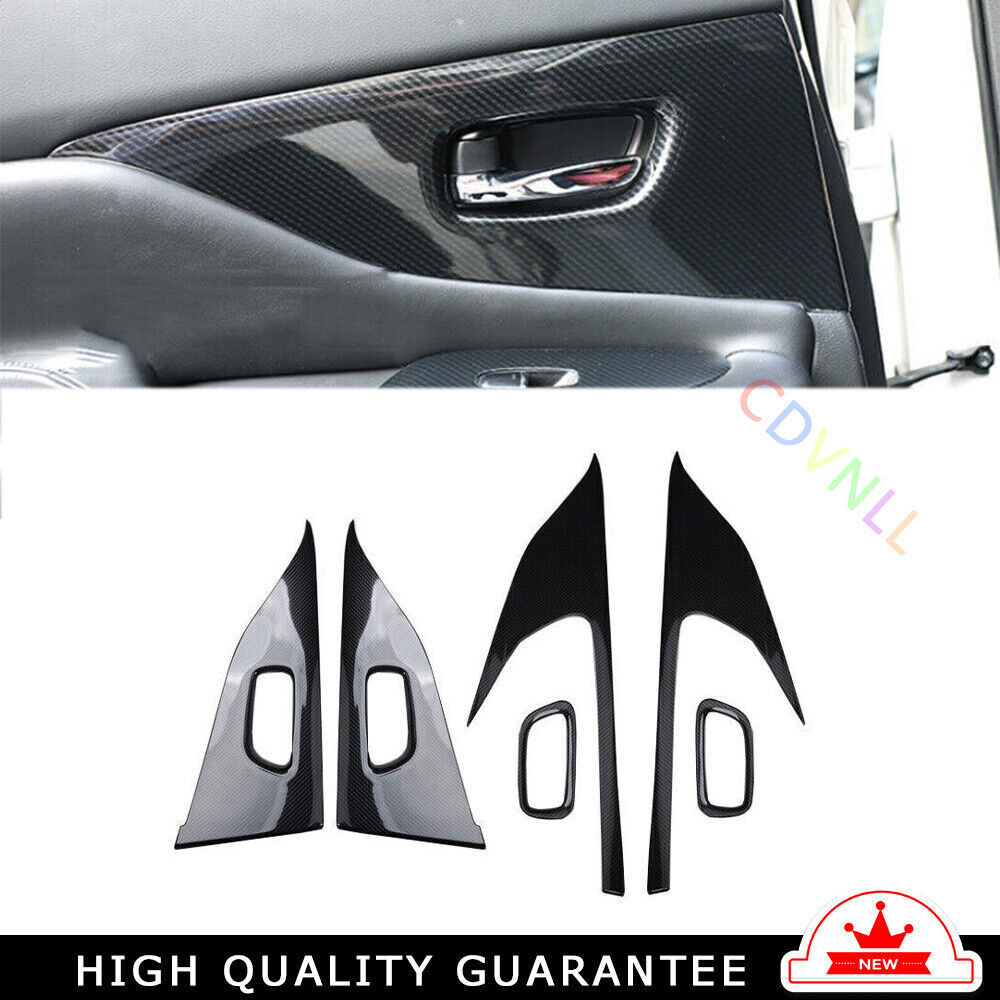 Car Inner Door Panel Cover Trim 6PCS Fit for Nissan Murano 2015-21 Carbon Fiber
