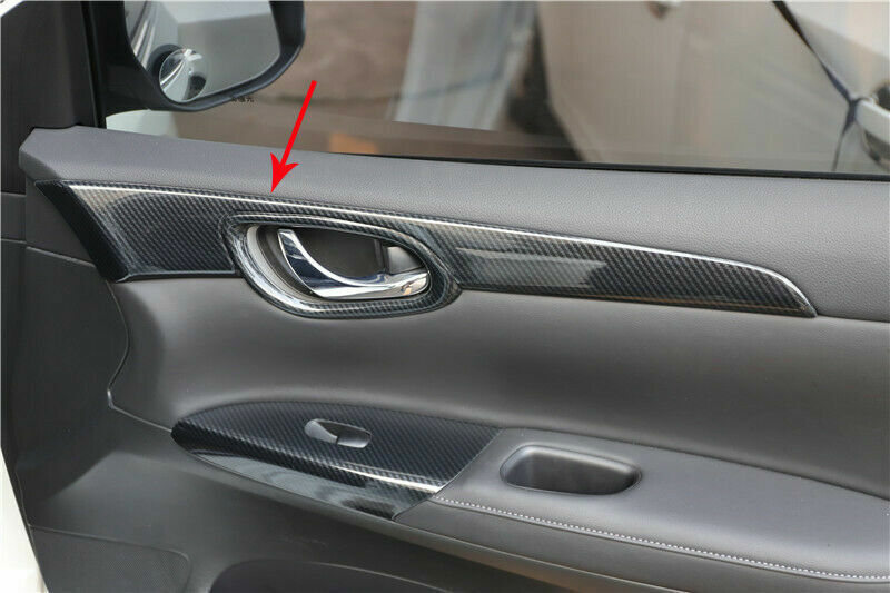 4pcs Carbon Fiber Interior Door Panel Cover For 2013-2019 for Nissan Sentra Sylphy