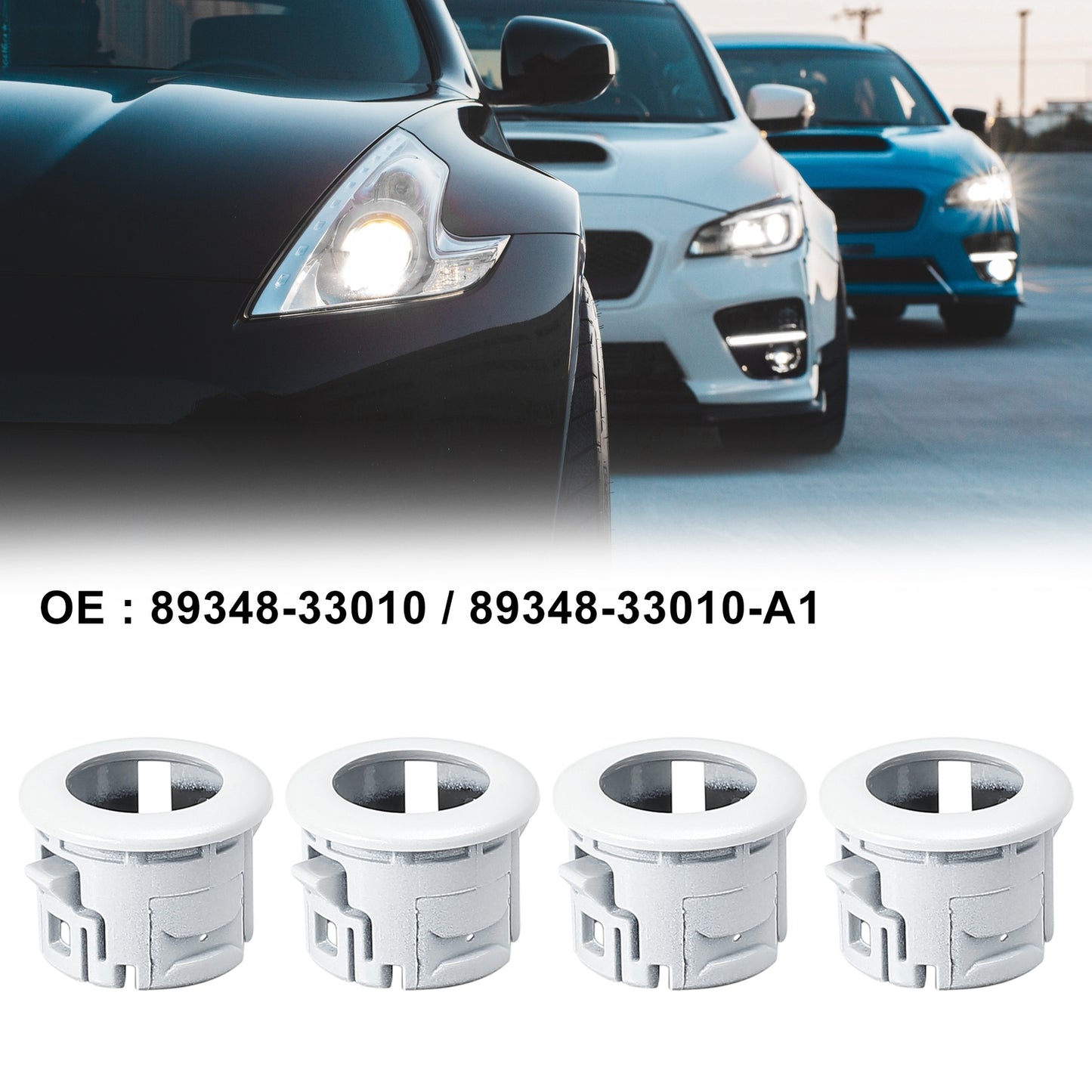 4pcs 89348-33010 White PDC Parking Sensor Retainer Holder for Lexus ES350 HS250h