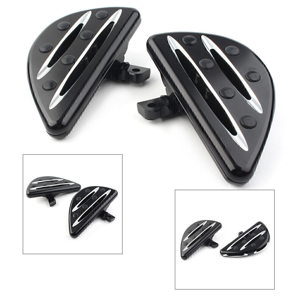 Fit for Harley Electra Glide Dyna Black Rear Passenger Floorboards Boards Foot Pegs