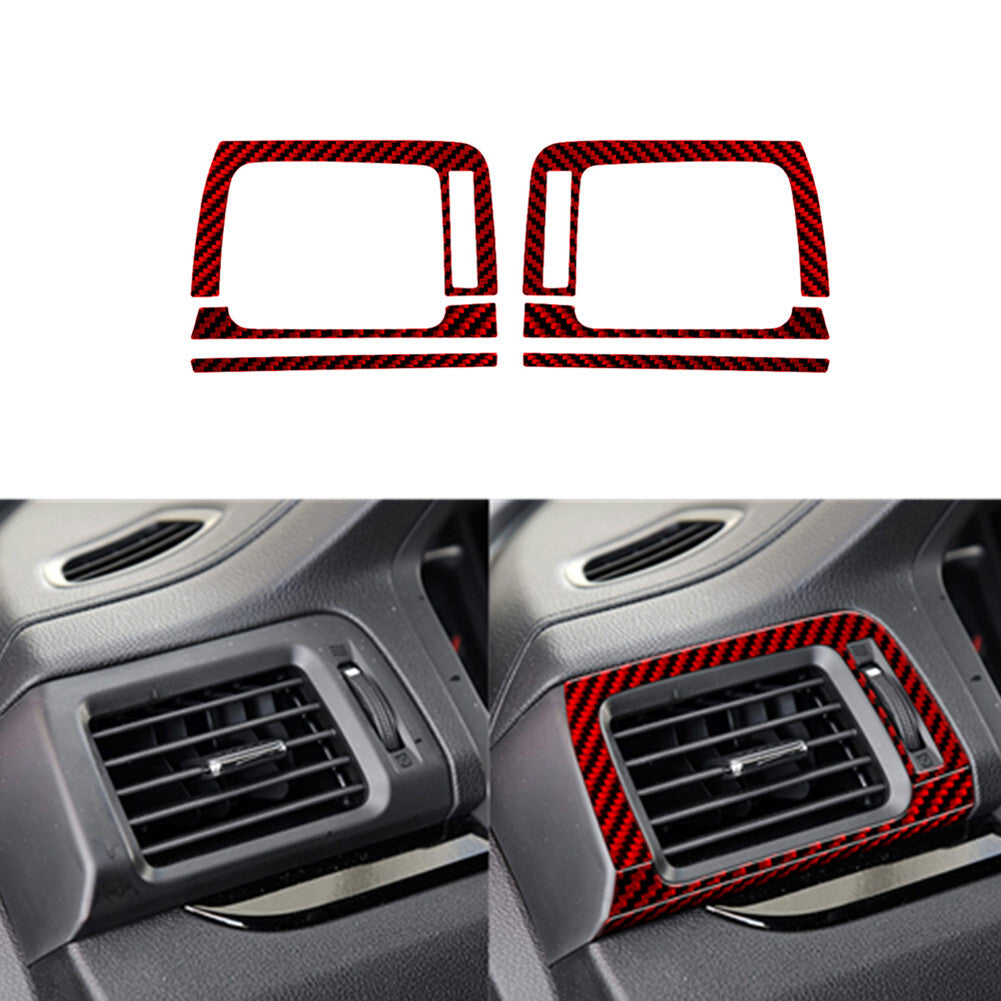 6X Red Carbon Fiber Front Door Air Vent Frame Trim for Honda Ridgeline 2017-2020