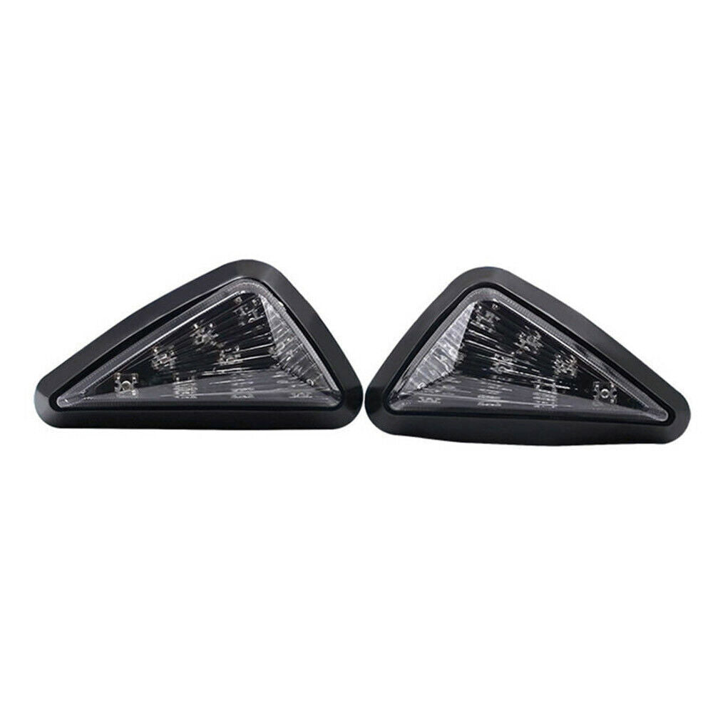 2PC Smoke Motorcycle Flush Mount LED Turn Signals Amber Indicator Blinker Light