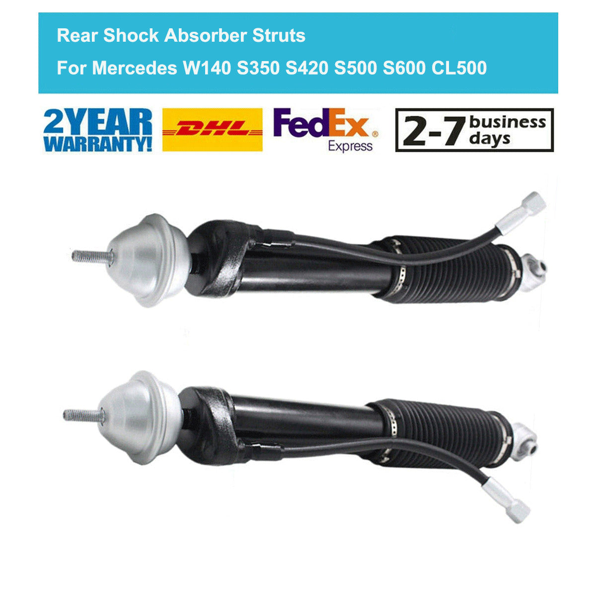 For MercedesW140 S350 S420 S500 CL500 1992-1999 Pair Rear Shock Absorber Struts