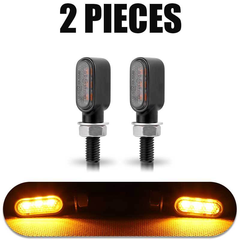 2X Smoke for Mini Motorcycle LED Turn Signals Indicator Light For Bobber Cafe Racer