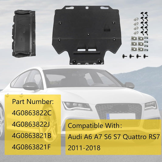 Radiator Support Cover+Splash Guards+Clips for Audi A6 (4G/C7) A7 (4G) 2011-18
