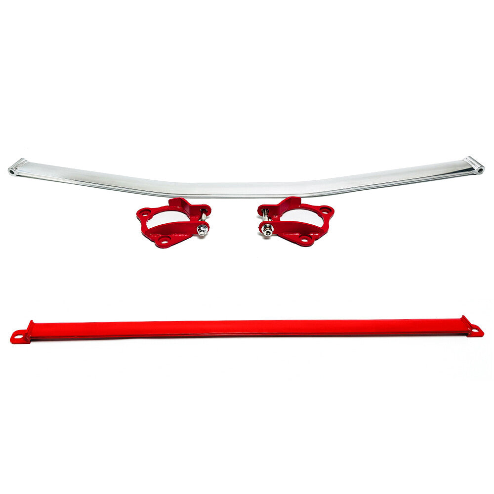 Front + Rear Strut Tower Bar Crossbars Trunk Shock Brace for Honda for Civic 2006-11