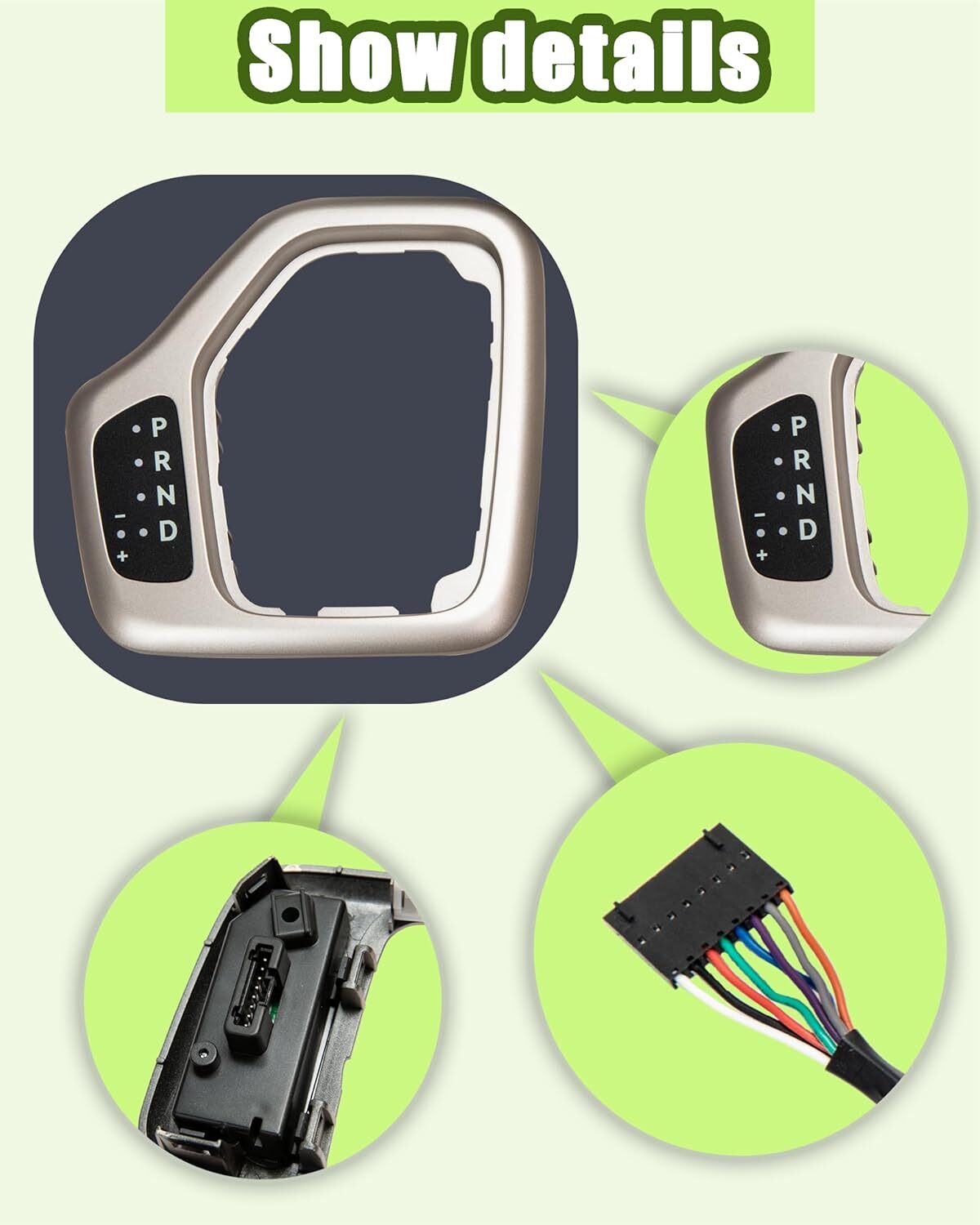 For 2014-2018 for Jeep Cherokee Gold Automatic Transmission Shift Bezel