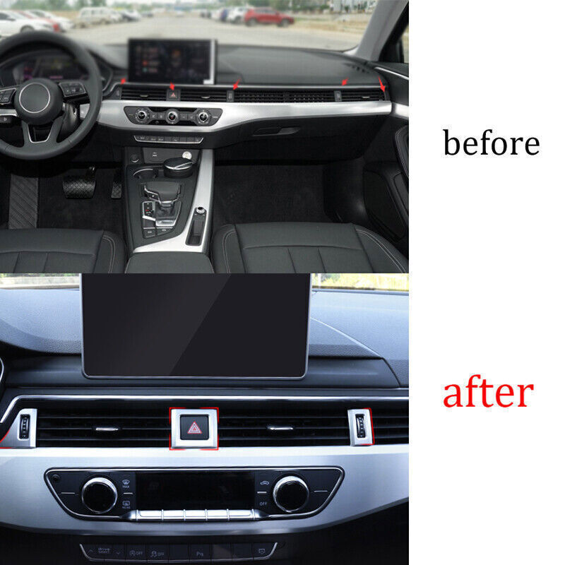 Fit for Audi A4 A5 2017-24 Matte Silver Center Console Dashboard Frame Decor 7P