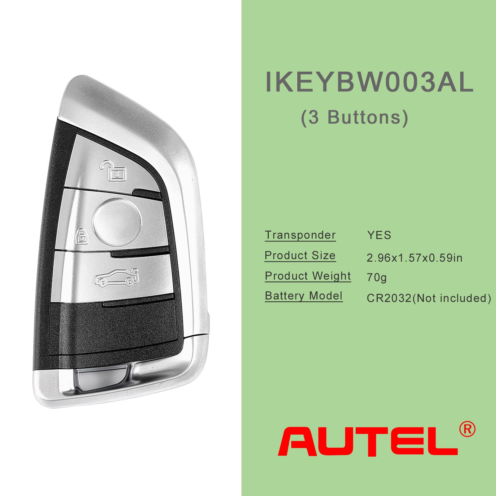 Razor IKEYBW003AL for Smart Key 315MHz/415MHz for BMW 3 Buttonss Universal